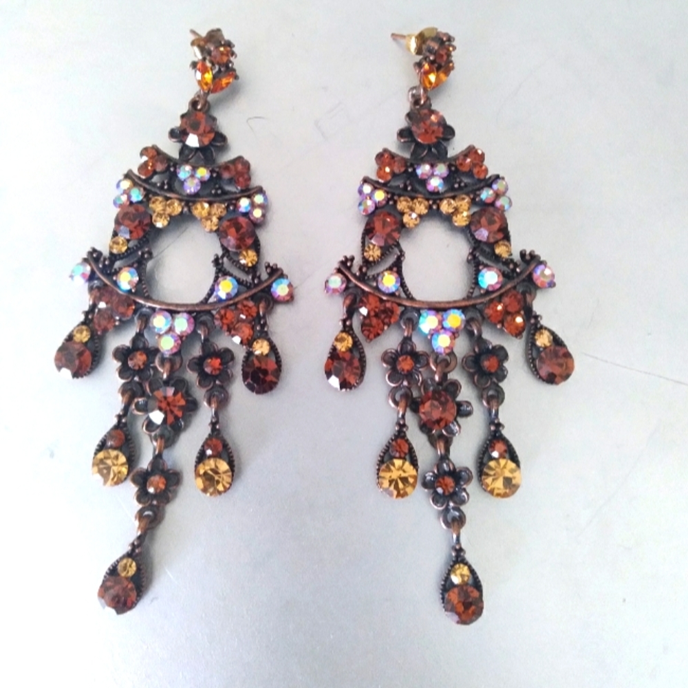 Chocolate statement earrings